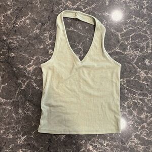 American eagle outfitters sage green halter top. Crop top. Size small